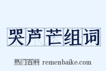 哭芦芒组词是什么意思的图片